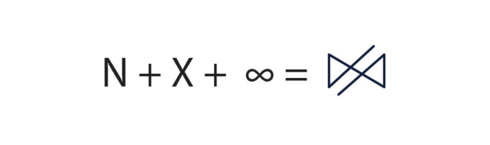 n + x = nexus logo concept