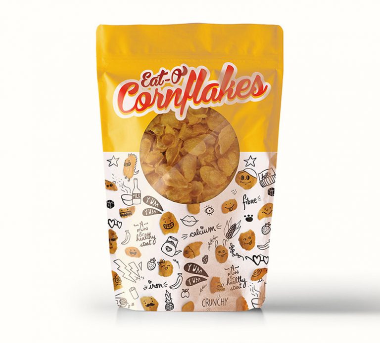 eat o cornflakes design concept for kids breakfast